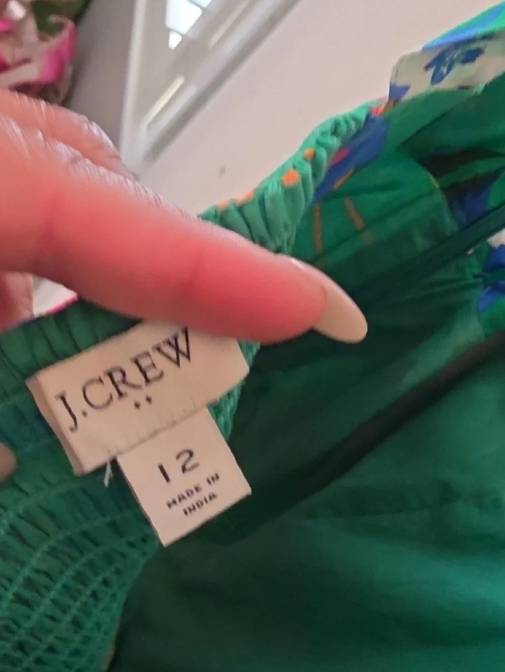 J. Crew Green Tropical Floral Maxi Dress
